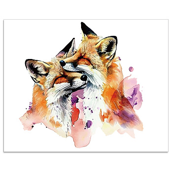 Rectangle with Face Pattern Paper, Gift Wrapping Paper, Fox, 255x205x0.50mm