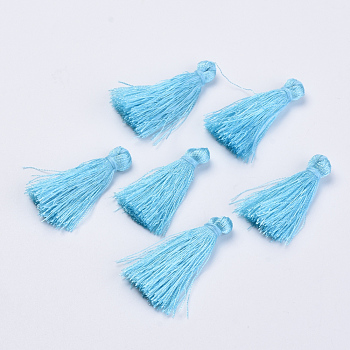 Polyester Tassel Pendant Decorations, Light Sky Blue, 70~72mm