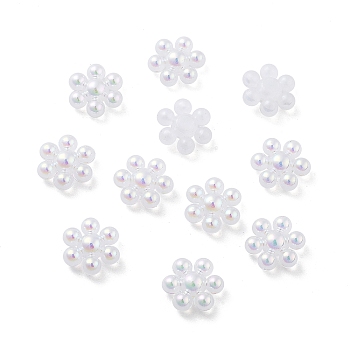 Snowflake Rainbow Iridescent Plating Acrylic Cabochons, Nail Care Decoration Accessories, WhiteSmoke, 11x10x4mm