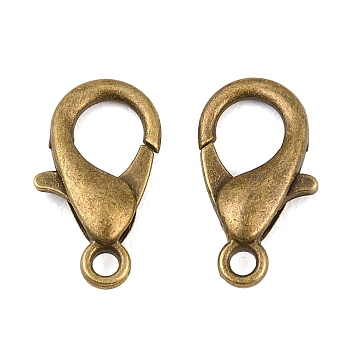 Zinc Alloy Lobster Claw Clasps, Parrot Trigger Clasps, Cadmium Free & Nickel Free & Lead Free, Antique Bronze, 16x8mm, Hole: 2mm