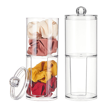 Plastic Cosmetic Cotton Storage Container, Clear, 19x6.9cm