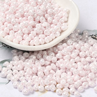 Misty Rose Teardrop Glass Beads