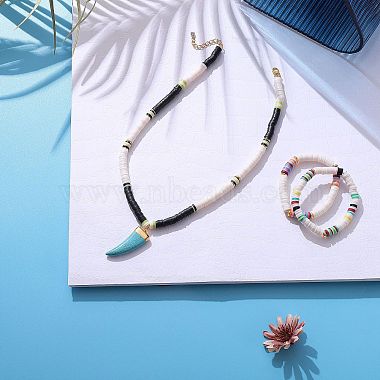 Stretch Bracelets and Pendant Necklace Jewelry Sets(SJEW-SZ0001-002)-3