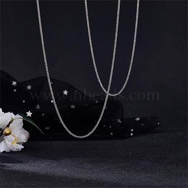 925 Sterling Silver Thin Dainty Link Chain Necklace for Women Men(JN1096A-05)-5