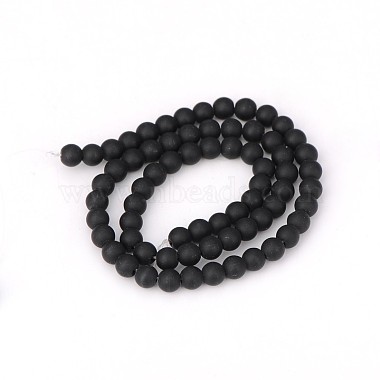 bereift natürliche schwarze Achat runde Perlen Stränge(G-N0151-11-6mm)-2