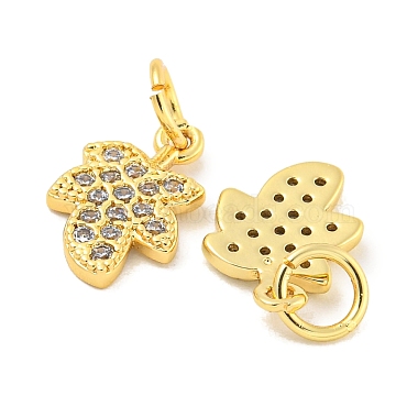 Rack Plating Brass Micro Pave Clear Cubic Zirconia Pendants(KK-B093-14G)-2