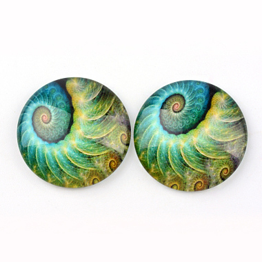 25mm LightSeaGreen Half Round Glass Cabochons