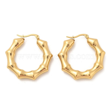 304 Stainless Steel Polygon Hoop Earrings(EJEW-Q011-13G)-2