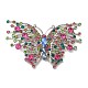 Butterfly Alloy Colorful Rhinestone Brooch(JEWB-R025-05)-1