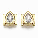 Brass Micro Pave Clear Cubic Zirconia Cabochons(KK-S061-51G-NR)-1