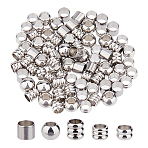 80Pcs 5 Styles 201 & 304 Stainless Steel European Beads, Large Hole Beads, Column, Stainless Steel Color, 6~8x3.8~6mm, Hole: 4~5mm, 16pcs/style(STAS-DC0016-74)