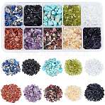 10 Style Natural & Synthetic Gemstone Chip Beads, No Hole/Undrilled, 3~9x1~4mm, 23~26g/style, 230~260g(G-NB0002-54A)