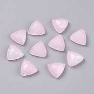 Natural White Jade Cabochons, Dyed, Faceted, Triangle, Misty Rose, 10x10x5mm(G-G834-G01-07)