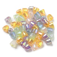 UV Plating Luminous Acrylic Beads, Iridescent, Bell, Mixed Color, 10x10.5mm, Hole: 2mm(OACR-R261-04)