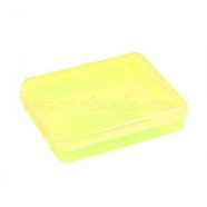 Transparent Plastic Bead Containers, with Hinged Lids, for Beads and More, Rectangle, Yellow, 12x9x2.5cm(CON-WH0072-50B)