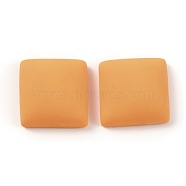 Resin Cabochons, Square, Orange, 15.5x15x7mm(CRES-J042-07D)