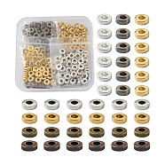 350Pcs 7 Colors Tibetan Style Alloy Beads, Donut, Mixed Color, 6x2mm, Hole: 2.5mm, 50pcs/color(TIBEB-KS0001-06)