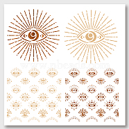2Pcs 2 Styles PET Hollow Out Drawing Painting Stencils, for DIY Scrapbook, Photo Album, Evil Eye Pattern, 300x300mm, 1pc/style(DIY-WH0411-015)