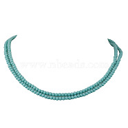 Glass Seed Beaded Necklaces, Round, Dark Turquoise, 38.58 inch(98cm)(NJEW-JN04922)