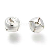 Iron Bell Charms, Silver Color Plated, 10x10x10mm, Hole: 1x3mm(IFIN-Q112-05S-01)