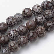 Natural Brown Snowflake Obsidian Beads Strands, Round, 10mm, Hole: 1mm, about 37~40pcs/strand, 14.9~15.1 inch(38~38.5cm)(G-S272-02-10mm)