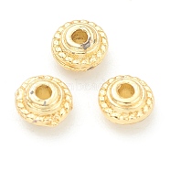 Alloy Spacer Beads, Cadmium Free & Lead Free, Disc, Real 18K Gold Plated, 5x3mm, Hole: 1.2mm(PALLOY-O103-02G)