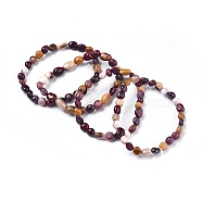 Natural Mookaite Bead Stretch Bracelets, Tumbled Stone, Nuggets, Inner Diameter: 2~2-1/4 inch(5.2~5.6cm)(BJEW-K213-12)
