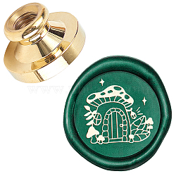 DIY Wood Wax Seal Stamp, Scrapbook Brass Stamps, Building Pattern, 25mm(AJEW-WH0130-069)