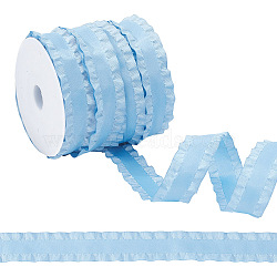 ARRICRAFT 24.5~25 Yards Polyester Ruffled Ribbon, Wave Ribbon, Garment Accesories, Light Sky Blue, 1-5/8 inch(40mm)(SRIB-AR0001-11B)