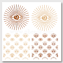2Pcs 2 Styles PET Hollow Out Drawing Painting Stencils, for DIY Scrapbook, Photo Album, Evil Eye Pattern, 300x300mm, 1pc/style(DIY-WH0411-015)