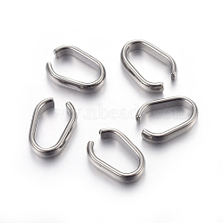 201 Stainless Steel Quick Link Connectors, Linking Rings, Stainless Steel Color, 8.5x6.5x2.5mm(X-STAS-P223-02P-04)