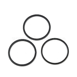 Ion Plating(IP) 304 Stainless Steel Linking Ring, Nickel Free, Round Ring, Black, 20x0.8mm(STAS-S079-13-B04-B-NF)