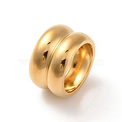 304 Stainless Steel Finger Ring, Wind Band Ring, Real 18K Gold Plated, 13mm, US Size 7(17.3mm)(RJEW-C071-11G)