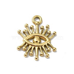 Ion Plating(IP) 304 Stainless Steel Pendants, Real 18K Gold Plated, Eye, 18x14x1.5mm, Hole: 1.8mm(STAS-B058-17G-02)