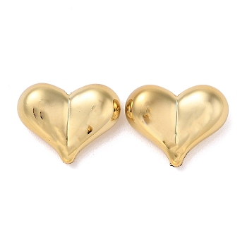 CCB Plastic Beads, Heart, Golden, 17.5x22x9mm, Hole: 2mm