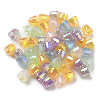 UV Plating Luminous Acrylic Beads, Iridescent, Bell, Mixed Color, 10x10.5mm, Hole: 2mm