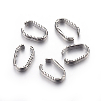 201 Stainless Steel Quick Link Connectors, Linking Rings, Stainless Steel Color, 8.5x6.5x2.5mm