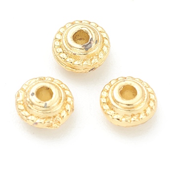 Alloy Spacer Beads, Cadmium Free & Lead Free, Disc, Real 18K Gold Plated, 5x3mm, Hole: 1.2mm
