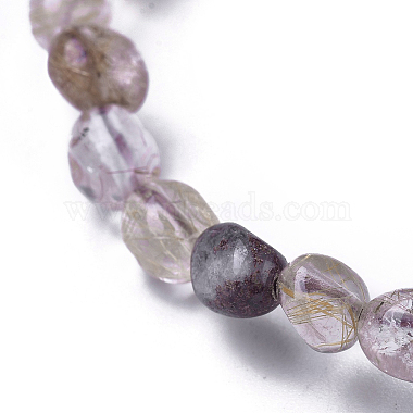 Bracelets extensibles en perles de quartz rutile naturel(BJEW-K213-39)-3