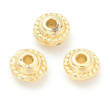 Real 18K Gold Plated Disc Alloy Spacer Beads