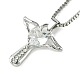 Cubic Zirconia Fairy with Heart Pendant Necklace with Box Chains(NJEW-C004-01C)-1