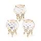 Brass Micro Pave Cubic Zirconia Stud Earring Findings with Natural Quartz Crystal(KK-Z096-05G-08)-1