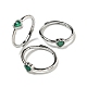 Heart Natural Green Onyx Agate Adjustable Rings(RJEW-Q818-02P-04)-1