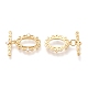 Brass Micro Pave Clear Cubic Zirconia Toggle Clasps(KK-F820-08G)-2
