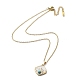 Synthetic Turquoise Rhombus with Sun Pendant Necklace with Enamel(NJEW-C012-04G)-2