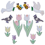 12Pcs 12 Styles Computerized Embroidery Cloth Self Adhesive Patches, Stick On Patch, Costume Accessories, Appliques, Mixed Shapes, 24~68x12~36mm, 1pc/style(PATC-WH0002-089)