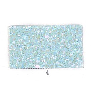 PU Leather Fabric, with Sequins Glitter Powder, for Garment Accessories, Turquoise, 30x20x0.1cm(DIY-WH0199-30D)
