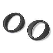 Resin Linking Rings, DIY Accessories for Earring & Hairwear Making, Oval, Black, 39.5x34.5x6mm, Inner Diameter: 33mm(RESI-B008-06)