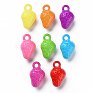 Opaque Acrylic Pendants, Strawberry, Mixed Color, 21x13x10.5mm, Hole: 3mm, about 415pcs/500g(MACR-N013-055)