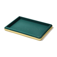 PU Leather Jewelry Display Trays, Jewelry Organizer Holder for Ring Earring Necklace Bracelet Storage, Rectangle, Green, 30.5x20.5x3cm(VBOX-C003-11A)
